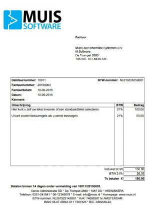 voorbeeld factuur  iMUIS Online