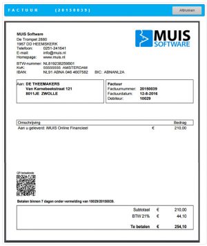 voorbeeld factuur  iMUIS Online